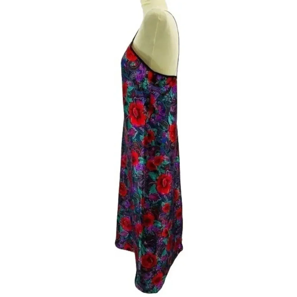 Vintage Delicates Nightgown Long Sleep Dress Medium Rich Floral - Picture 3 of 7